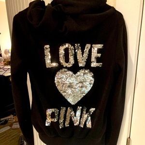 Vs pink BLING zip hoodie S size